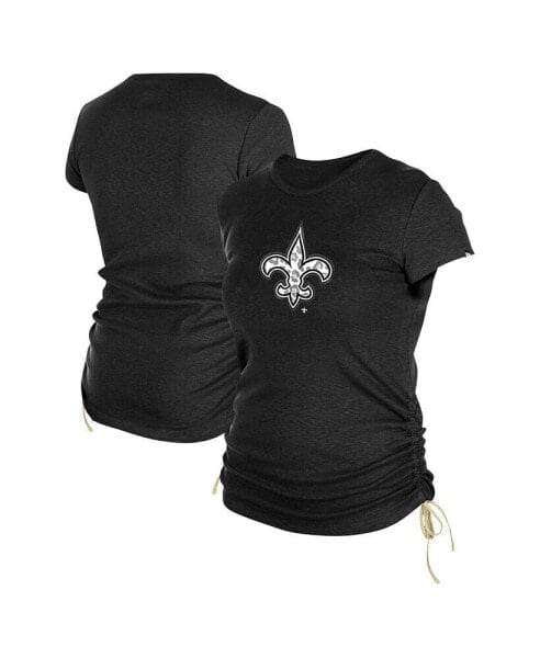 Women's Black New Orleans Saints Ruched Side T-Shirt