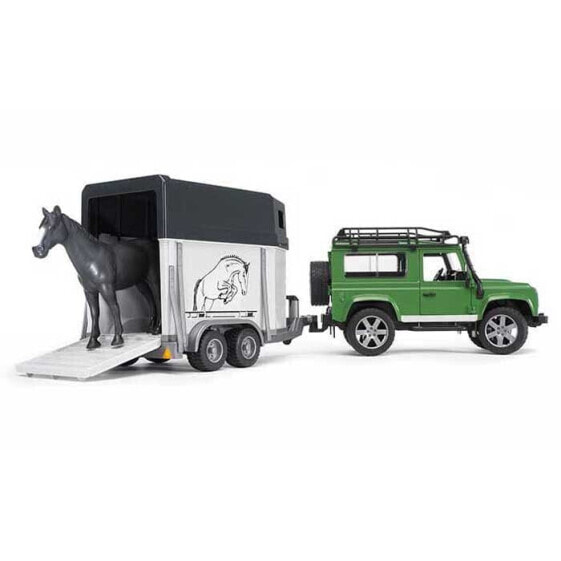 BRUDER Land Rover Defender Sw Equine Transportation