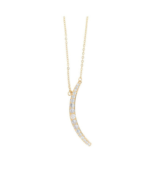 KC Chic Designs 316L Over The Moon Crystal Crescent Necklace