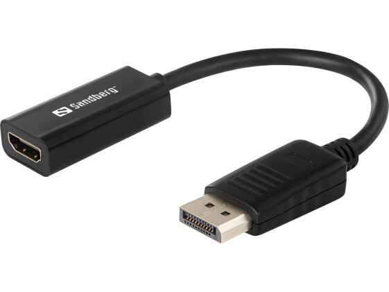 SANDBERG Adapter DisplayPort>HDMI - DisplayPort - HDMI - Male - Female - 1.3a - Black