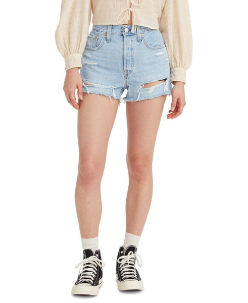 Women's 501 Button Fly Cotton High-Rise Denim Shorts