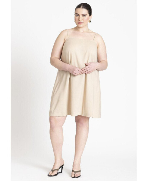 Plus Size Relaxed Square Neck Mini Dress