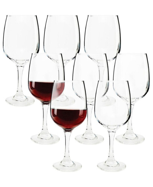 Set of 8- 11.7 oz Clear Glass Wine Goblet