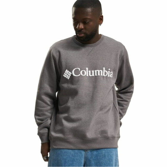 Толстовка без капюшона мужская Columbia Logo Fleece Crew Темно-серый