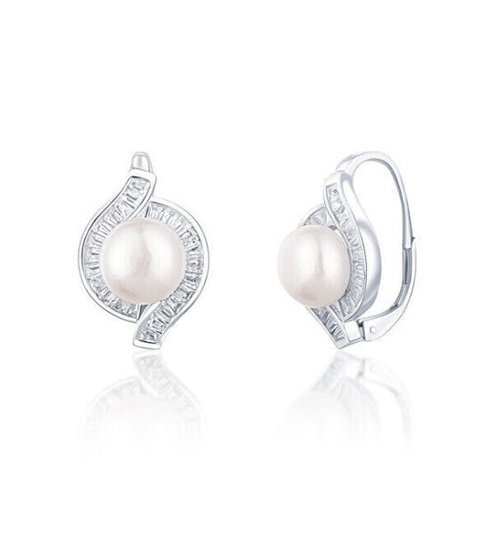 Серьги JwL Luxury Pearls Silver Dazzle Elk