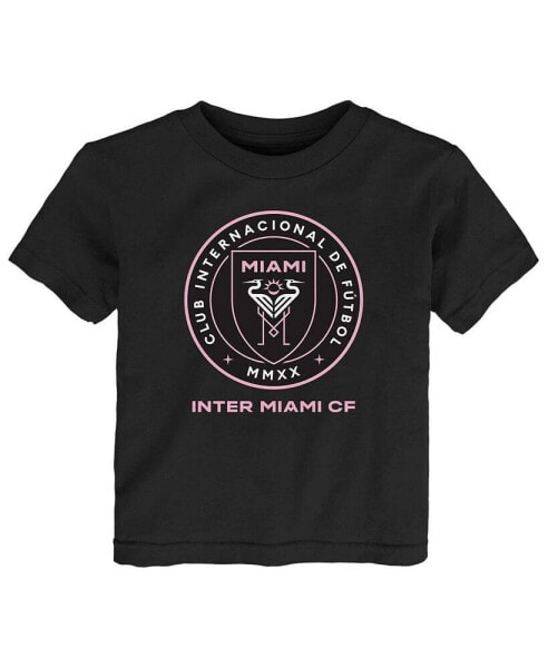 Футболка для малышей OuterStuff с логотипом Inter Miami CF черная для мальчиков и девочек
