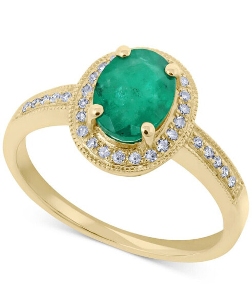 Кольцо Macy's Emerald & Diamond  in 14k Gold.