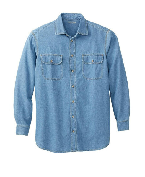 Big & Tall by KingSize Long Sleeve Denim And Twill Shirt