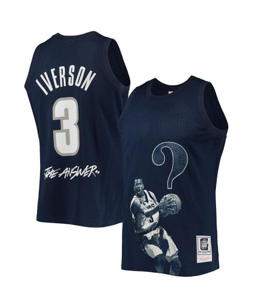 Men's Allen Iverson Navy Georgetown Hoyas The Answer Replica Jersey