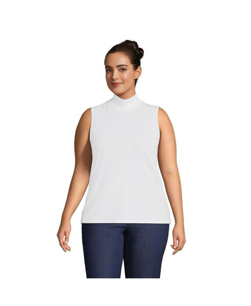 Plus Size Lightweight Jersey Sleeveless Mock Top