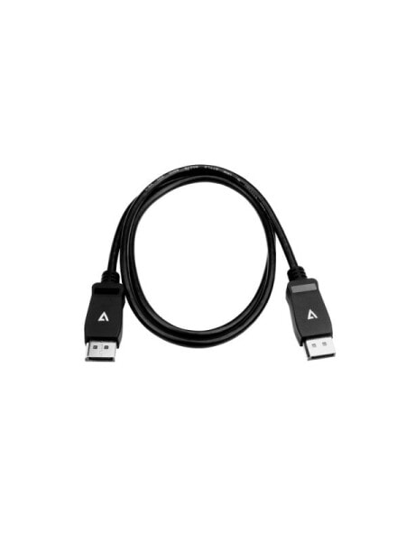 V7 Black Video Cable Pro DisplayPort Male to DisplayPort Male 1m 3.3ft - 1 m - DisplayPort - DisplayPort - Male - Male - 7680 x 4320 pixels