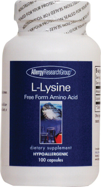 Allergy Research Group L-Lysine  L-лизин - 500 мг гипоаллергенная пищевая добавка - 100 капсул