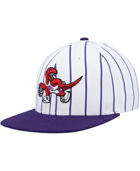 Men's White Toronto Raptors Hardwood Classics Pinstripe Snapback Hat