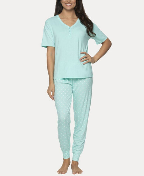 Women's Jessie 2 Pc. Jersey Knit Lounge Set