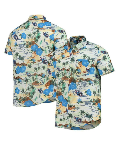 Men's Cream Tennessee Titans Paradise Floral Button-Up Shirt