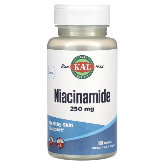 Витамины KAL Ниацинамид, 250 мг, 100 таблеток