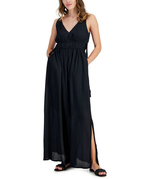 Women's V-Neck Side-Slit Maxi Dress