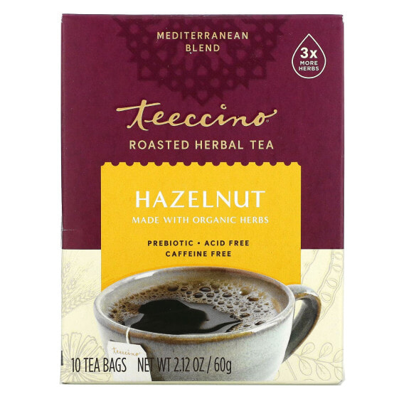 Roasted Herbal Tea, Hazelnut, Caffeine Free, 10 Tea Bags, 2.12 oz (60 g)