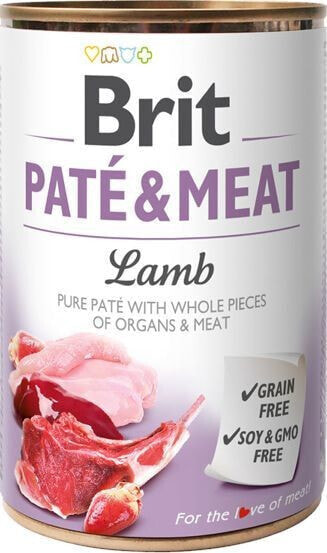 Влажный корм для собак Brit Brit Pate & Meat Lamb 400 г