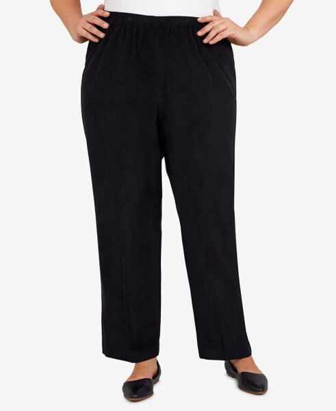 Plus Size Classic Slimming Corduroy Average Length Pant