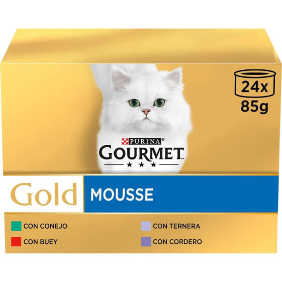 PURINA Gourmet Gold Mousse Beef Box 85g Cat Snack 24 Units