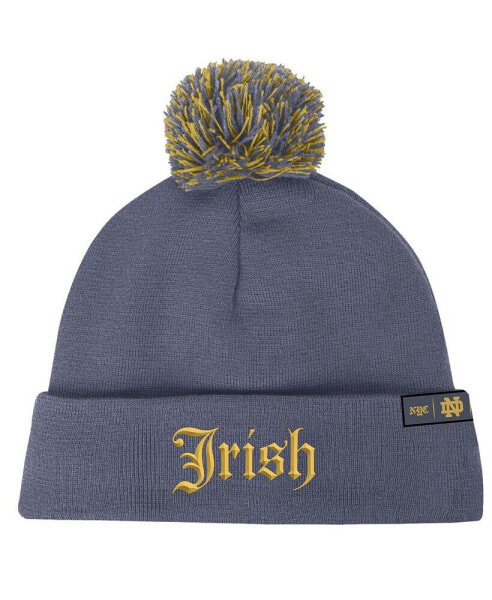 Men's Gray Notre Dame Fighting Irish 2024 Shamrock Series Cuffed Knit Hat with Pom