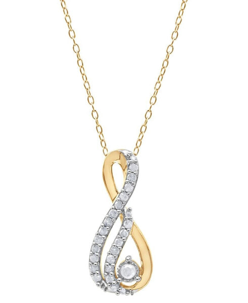 Diamond Treble Clef 18" Pendant Necklace (1/4 ct. t.w.) in Gold-Plated Sterling Silver