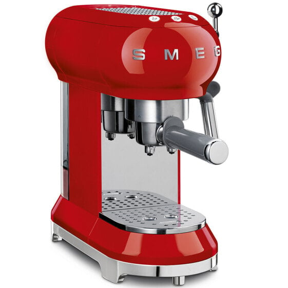 SMEG Espresso Coffee Machine Red ECF01RDEU - Espresso machine - 1 L - Ground coffee - 1350 W - Red