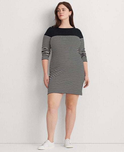 Plus Size Cotton Striped Dress