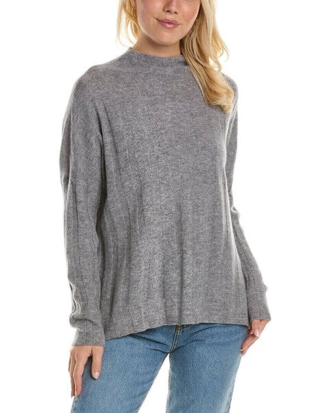 Forte Cashmere Wide Rib Funnel Cashmere Pullover Women's