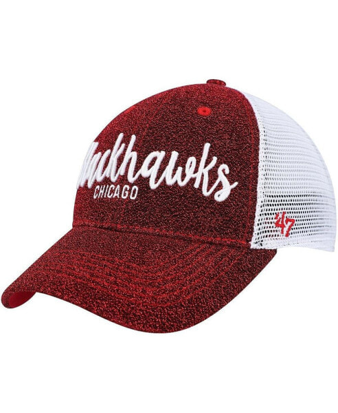 Women's Red, White Chicago Blackhawks Encore MVP Trucker Snapback Hat