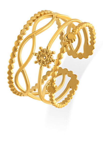 Modern gold-plated steel ring
