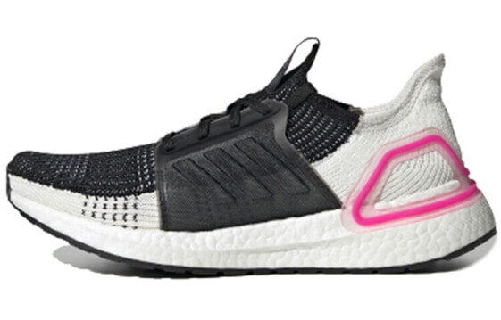 Кроссовки для бега Adidas Ultraboost 19 черно-бело-розовые ∈ Женские