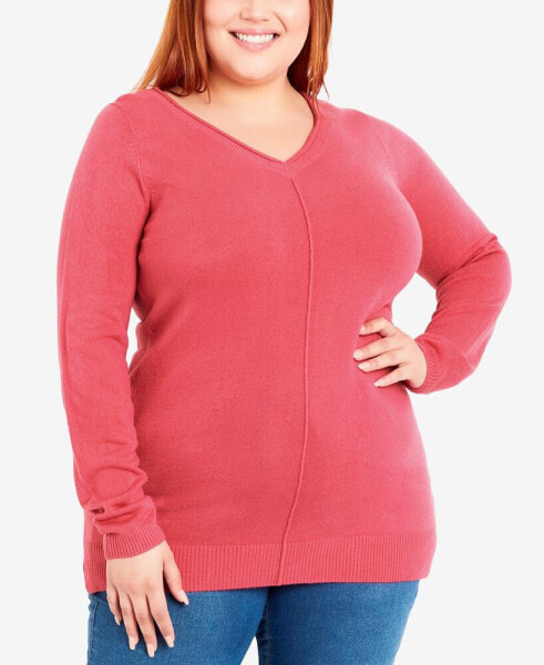 Plus Size V-neck Sweater