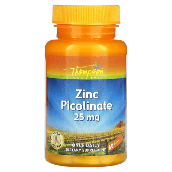 Витамины и минералы Цинк Thompson Zinc Picolinate, 25 мг, 60 таблеток