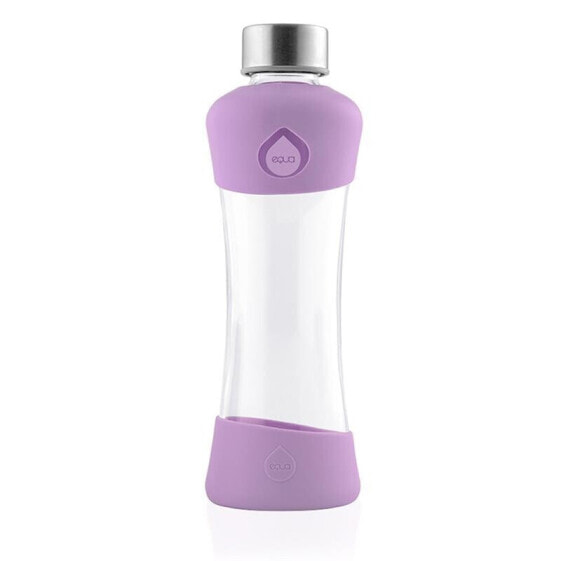 Equa Active Plum Trinkflasche aus Glas 550 ml mit Silikonboden