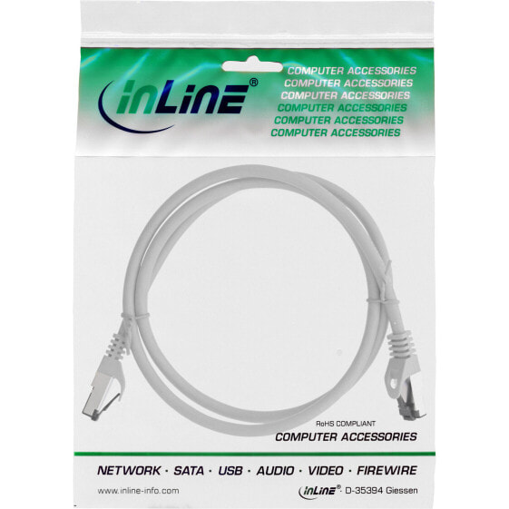 InLine Patch cable - S/FTP (PiMf) - Cat.8.1 - 2000MHz - halogen-free - grey - 2m