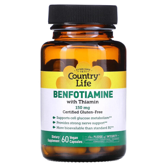 Benfotiamine with Thiamin, 150 mg, 60 Vegan Capsules