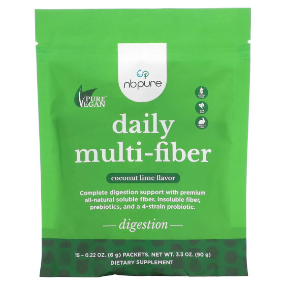 Daily Multi-Fiber, Coconut Lime, 15 Packets, 0.22 oz (6 g) Each