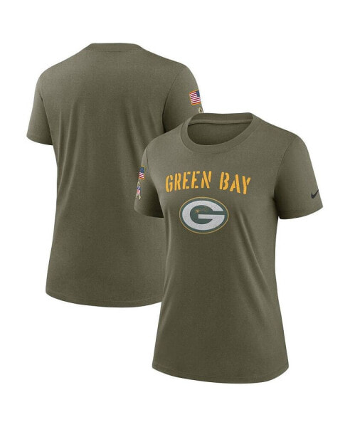 Women's Olive Green Bay Packers 2022 Salute To Service Legend T-shirt