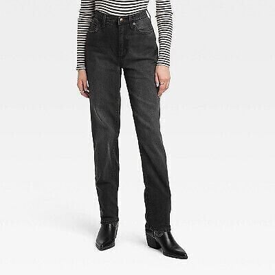 Women's High-Rise 90's Vintage Straight Jeans - Universal Thread Black 6 Short