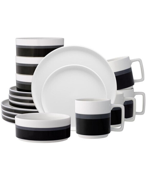 Colorstax Stripe 16-Piece Dinnerware Set, Service for 4