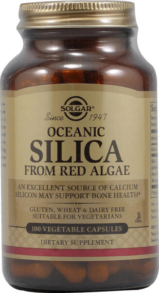 Solgar Oceanic Silica From Red Algae Океанический диоксид кремния из красных водорослей  100 растительных капсул