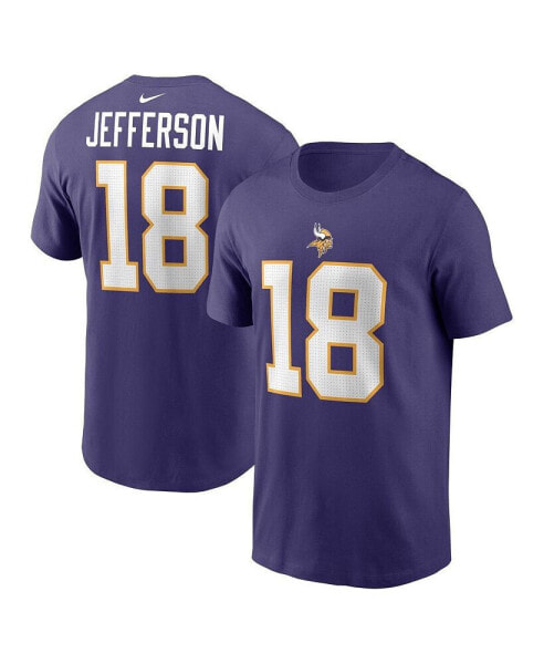 Men's Justin Jefferson Purple Minnesota Vikings Classic Player Name and Number T-shirt