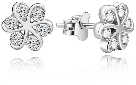 Silver earrings flowers AGUP1199