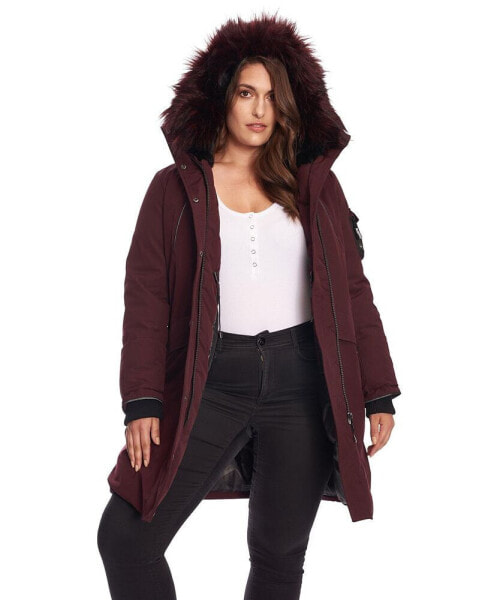 Plus Size Laurentian Long Parka Winter With Faux Fur Hood