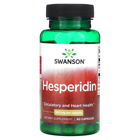 Витамин С для сердца и сосудов Swanson Hesperidin, 500 мг, 60 капсул