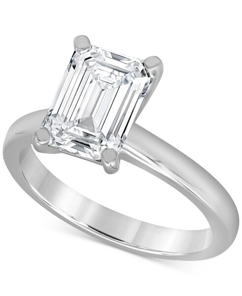 Certified Lab Grown Emerald-Cut Solitaire Engagement Ring (3 ct. t.w.) in 14k Gold