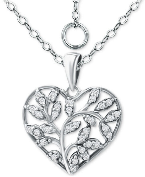 Giani Bernini cubic Zirconia Heart 16" Pendant Necklace, Created for Macy's