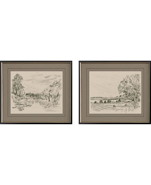 Sepia Scenes II Framed Art, Set of 2